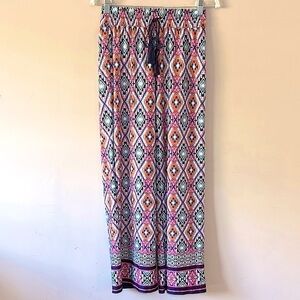 New directions petite Colorful Geometric Patterned Maxi Skirt small